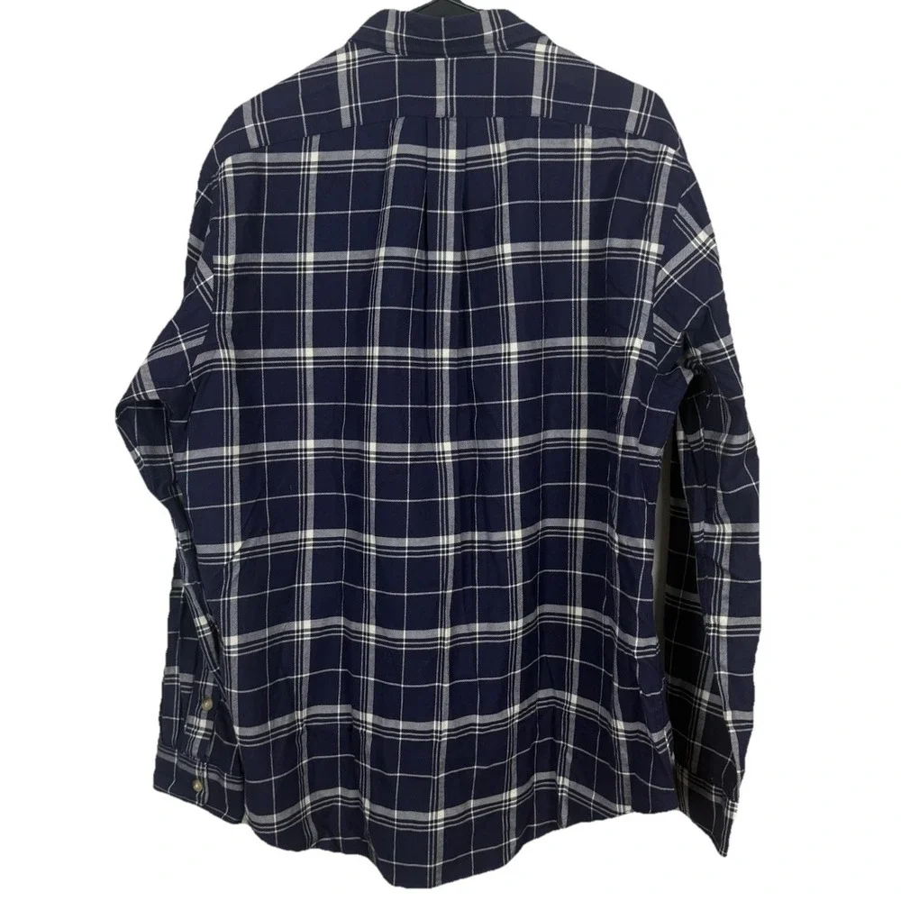 Polo Ralph Lauren Shirt Mens XL Blue Plaid‎ Workshirt Long Sleeve Pockets